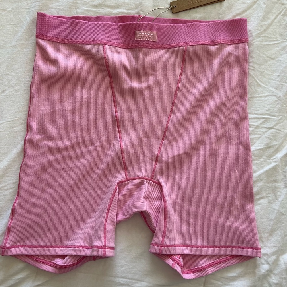 SKIMS Pink Boxer Briefs Soft Elastic Waistband